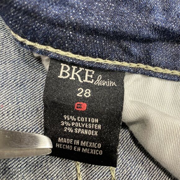 BKE Straight Crop Jeans 28 Dakota Midrise Denim Blue Cropped Dark EUC - Picture 5 of 11